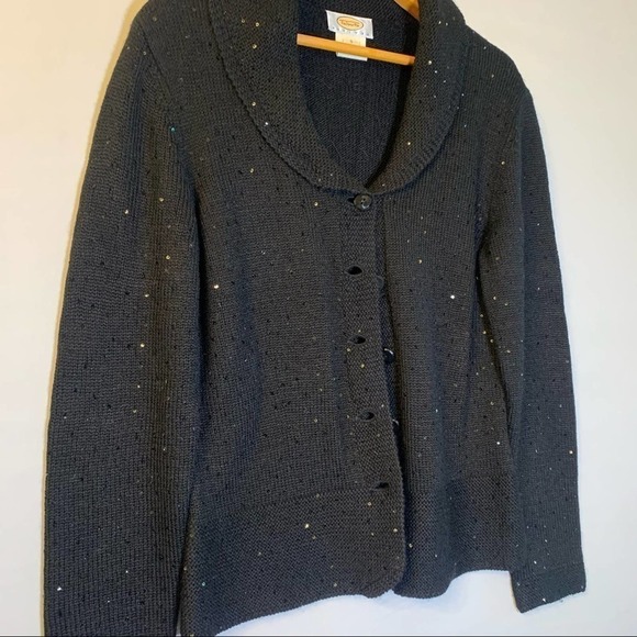 Talbots Wool blend sequined button down cardigan S - Picture 2 of 8